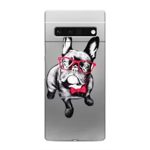 Чохол (ТПУ) Милі песики для Google Pixel 6 Pro (Бульдог в окулярах)