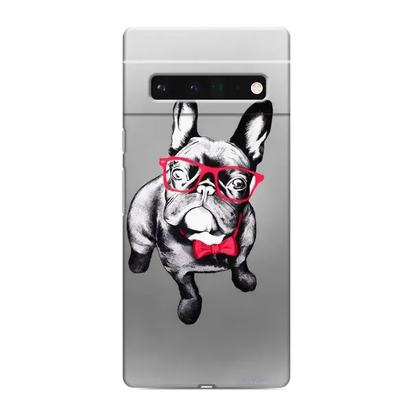 Чехол с рисунком «Бульдог в очках» для Google Pixel 6 Pro Чехол с рисунком «Бульдог в очках» для Google Pixel 6 Pro