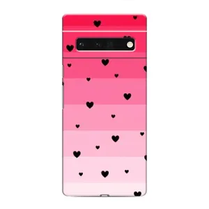 Чехлы с тематикой "Маленькие Сердечки" на Google Pixel 6 Pro (Чорные сердечки)