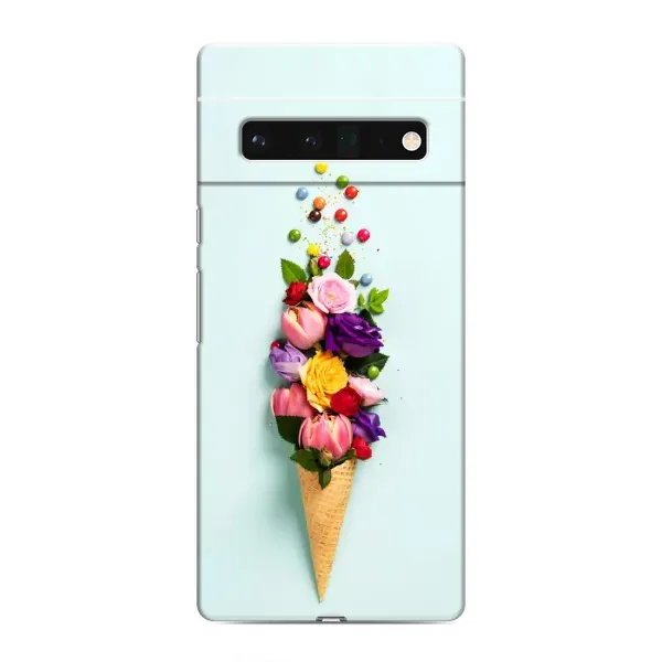 Чехол с рисунком «Цветок-мороженное» для Google Pixel 6 Pro Чехол с рисунком «Цветок-мороженное» для Google Pixel 6 Pro