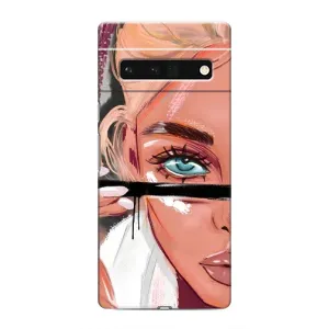Силіконовый Чохол на Google Pixel 6 Pro з картинкой Модных девушек (Дівчина та вії)
