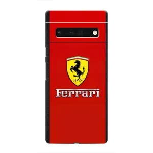 Силиконовый бампер с картинкой машины на Google Pixel 6 Pro (Ferrari Logo)