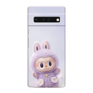 Чехол с принтом Лабубу для Google Pixel 6 Pro (Фиолетовый Лабубу)
