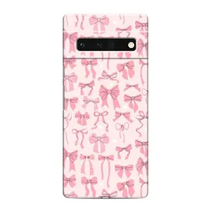 Чехол банты для Google Pixel 6 Pro (Фон бантики)