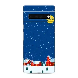 Силиконовый бампер на рождество для Google Pixel 6 Pro (Город в снегу)
