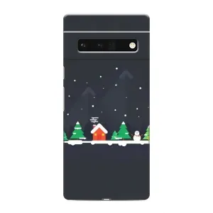 Силиконовый бампер на рождество для Google Pixel 6 Pro (Город зимний)