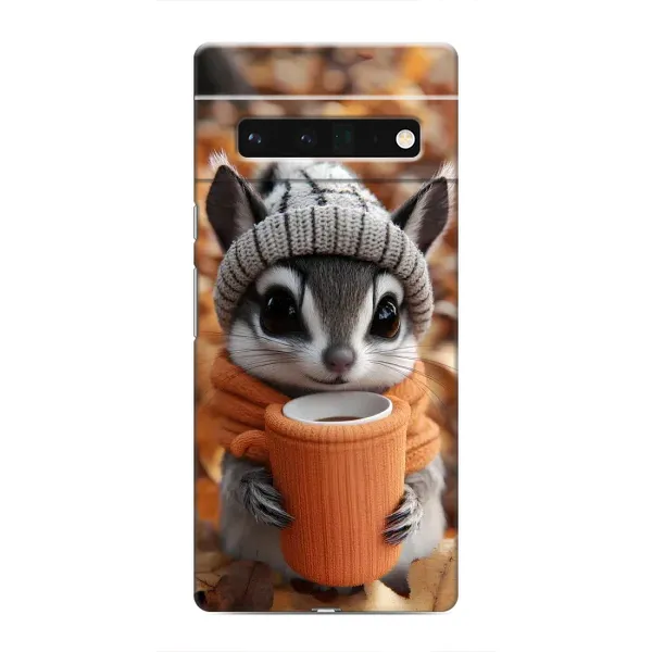 Чехол с рисунком «Грызунчик с кофе» для Google Pixel 6 Pro Чехол с рисунком «Грызунчик с кофе» для Google Pixel 6 Pro
