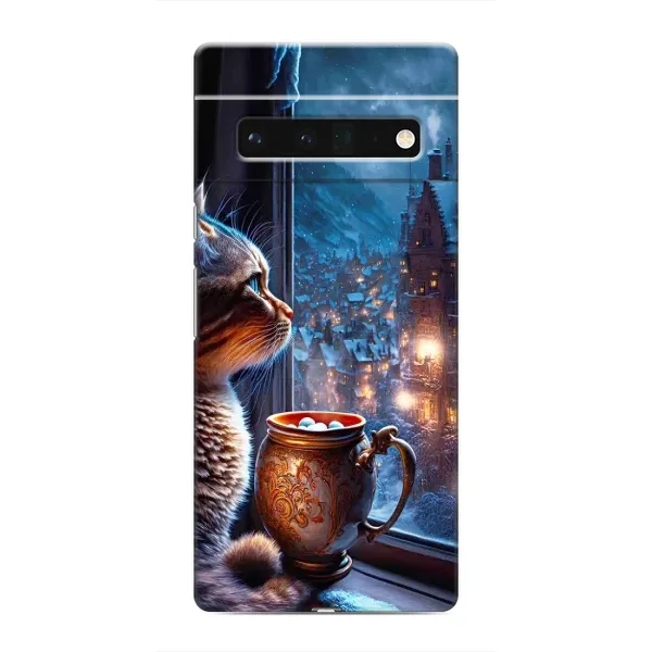 Чехол с рисунком «Кот новогодний» для Google Pixel 6 Pro Чехол с рисунком «Кот новогодний» для Google Pixel 6 Pro