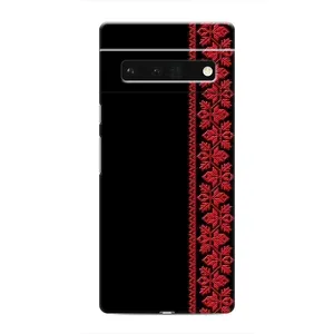 Силиконовый Чехол на Google Pixel 6 Pro (Красная Вышиванка)