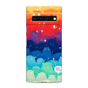 Силиконовый чехол с котиком для Google Pixel 6 Pro (Mew)