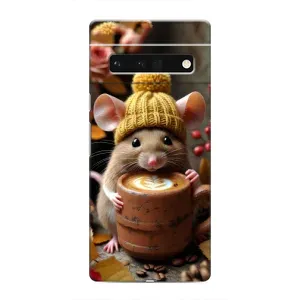 Друкований чохол 'Звірята з кавою' для Google Pixel 6 Pro (Мишка з кавою)