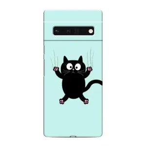Силиконовый чехол с котиком для Google Pixel 6 Pro (Падающий кот)