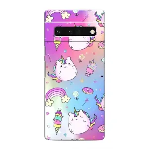 Чехол Unicorn на Google Pixel 6 Pro (Радуга и Единорог)