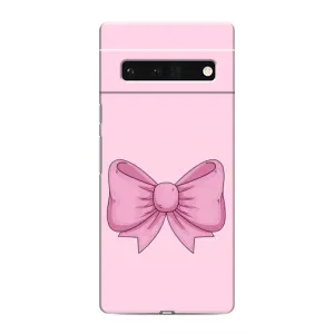 Чехол банты для Google Pixel 6 Pro (Розовый бантик)