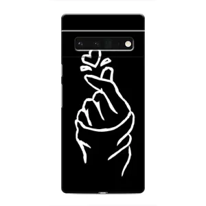 Чехлы (Знак сердечка) на Google Pixel 6 Pro (Сердце на черном)
