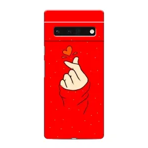 Чехлы (Знак сердечка) на Google Pixel 6 Pro (Сердце на красном)