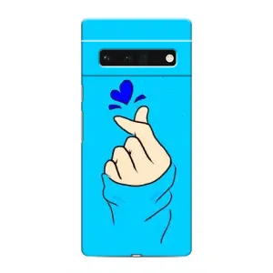 Чехлы (Знак сердечка) на Google Pixel 6 Pro (Сердце на синем)