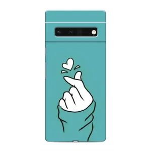 Чехлы (Знак сердечка) на Google Pixel 6 Pro (Сердечко на бирюзовом)
