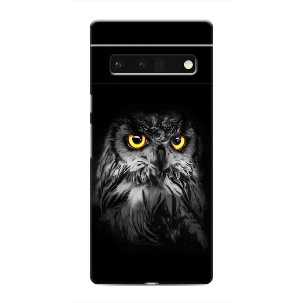 Чехол с рисунком «Сова на чёрном» для Google Pixel 6 Pro Чехол с рисунком «Сова на чёрном» для Google Pixel 6 Pro