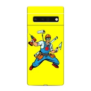 Силиконовый бампер (Работники) на Google Pixel 6 Pro (Строитель)