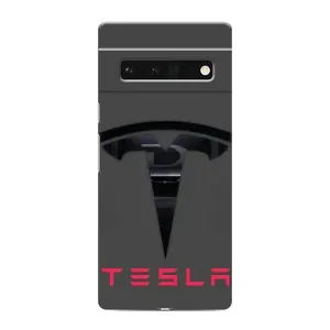 Силиконовый бампер с картинкой машины на Google Pixel 6 Pro (Logo TESLA)