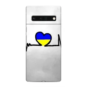 Силиконовый Чехол на Google Pixel 6 Pro (Я-Украина) (Украинская кардиограмма)