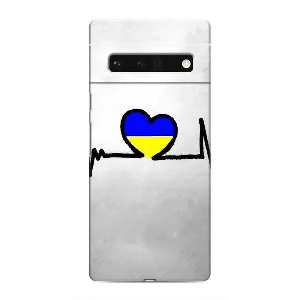 Чехол с рисунком «Украинская кардиограмма» для Google Pixel 6 Pro Чехол с рисунком «Украинская кардиограмма» для Google Pixel 6 Pro