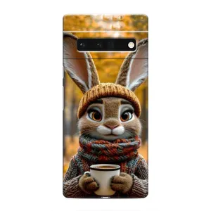 Друкований чохол 'Звірята з кавою' для Google Pixel 6 Pro (Зайчик з кавою)