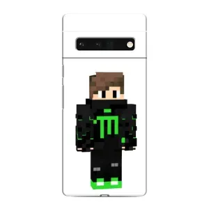Чехлы для Google Pixel 6 Pro (Персонажи Майн Крафт) (Зеленый мальчик)