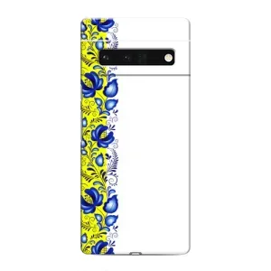 Силиконовый Чехол на Google Pixel 6 Pro с картинкой Вышиванки (Желто-синяя вышиванка)