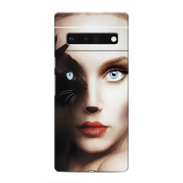 Чехол с рисунком «Женщина кошка» для Google Pixel 6 Pro Чехол с рисунком «Женщина кошка» для Google Pixel 6 Pro