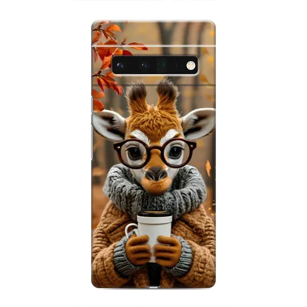 Чехол с рисунком «Жираф с кофе» для Google Pixel 6 Pro Чехол с рисунком «Жираф с кофе» для Google Pixel 6 Pro