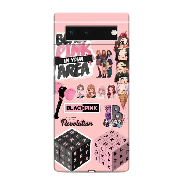 Чехол с рисунком «BLACK PINK коллаж» для Google Pixel 6