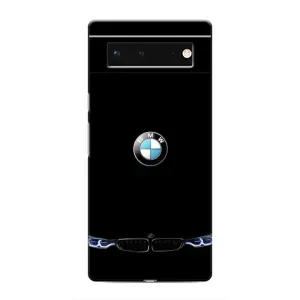 Силиконовый бампер с картинкой машины на Google Pixel 6 (Черный BMW)
