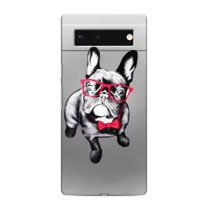 Чохол (ТПУ) Милі песики для Google Pixel 6 (Бульдог в окулярах)