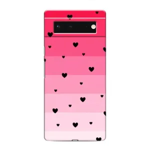 Чохли з тематикою "Маленькі Сердчеки" на Google Pixel 6 (Чорні сердечка)