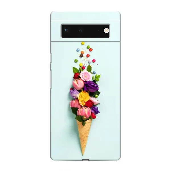 Чехол с рисунком «Цветок-мороженное» для Google Pixel 6 Чехол с рисунком «Цветок-мороженное» для Google Pixel 6