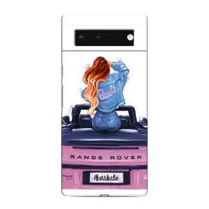 Силиконовый Чехол на Google Pixel 6 с картинкой Стильных Девушек (Девушка на машине)