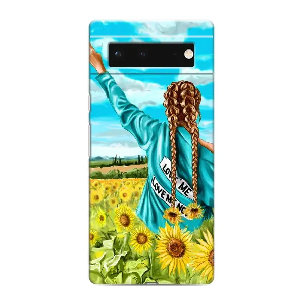 Чехол с рисунком «Девушка на поле» для Google Pixel 6
