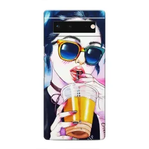Чехол с картинкой Модные Девчонки Google Pixel 6 (Девушка с коктейлем)