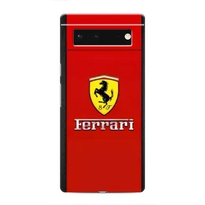 Силиконовый бампер с картинкой машины на Google Pixel 6 (Ferrari Logo)