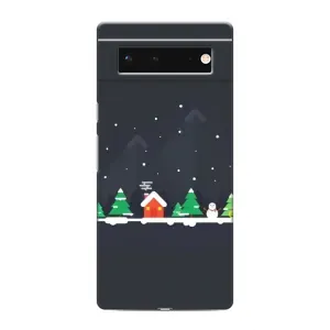 Силиконовый бампер на рождество для Google Pixel 6 (Город зимний)