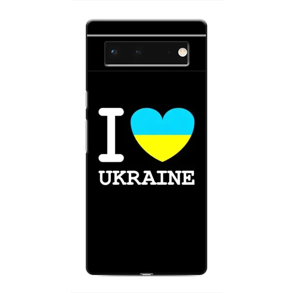 Чехол с рисунком «I Love Ukraine» для Google Pixel 6 Чехол с рисунком «I Love Ukraine» для Google Pixel 6