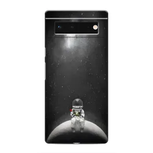 Силиконовый Чехол с принтом "Космонавты" на Google Pixel 6 (Космонавт романтик)
