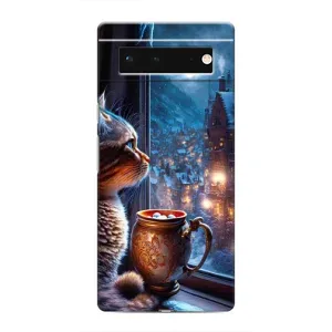 Чехлы на Новый Год Google Pixel 6 (Кот новогодний)