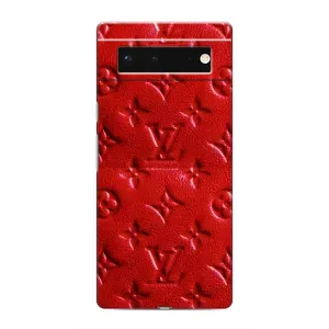 Текстурный Чехол Louis Vuitton для Гугл Пиксель 6 (Красный ЛВ)