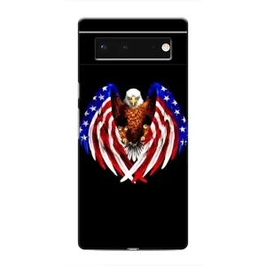 Чехол Флаг USA для Google Pixel 6 (Крылья США)