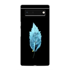 Чехол с картинками на черном фоне для Google Pixel 6 (Листочек)
