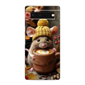 Друкований чохол 'Звірята з кавою' для Google Pixel 6 (Мишка з кавою)