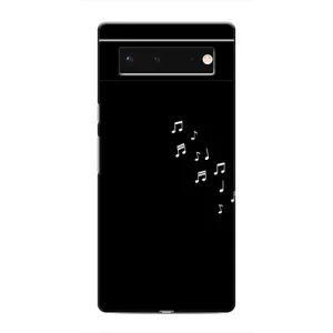 Чехол с картинками на черном фоне для Google Pixel 6 (Ноты)